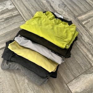 Bundle of 6 Men’s Lululemon vneck sweat-wicking exercise shirts